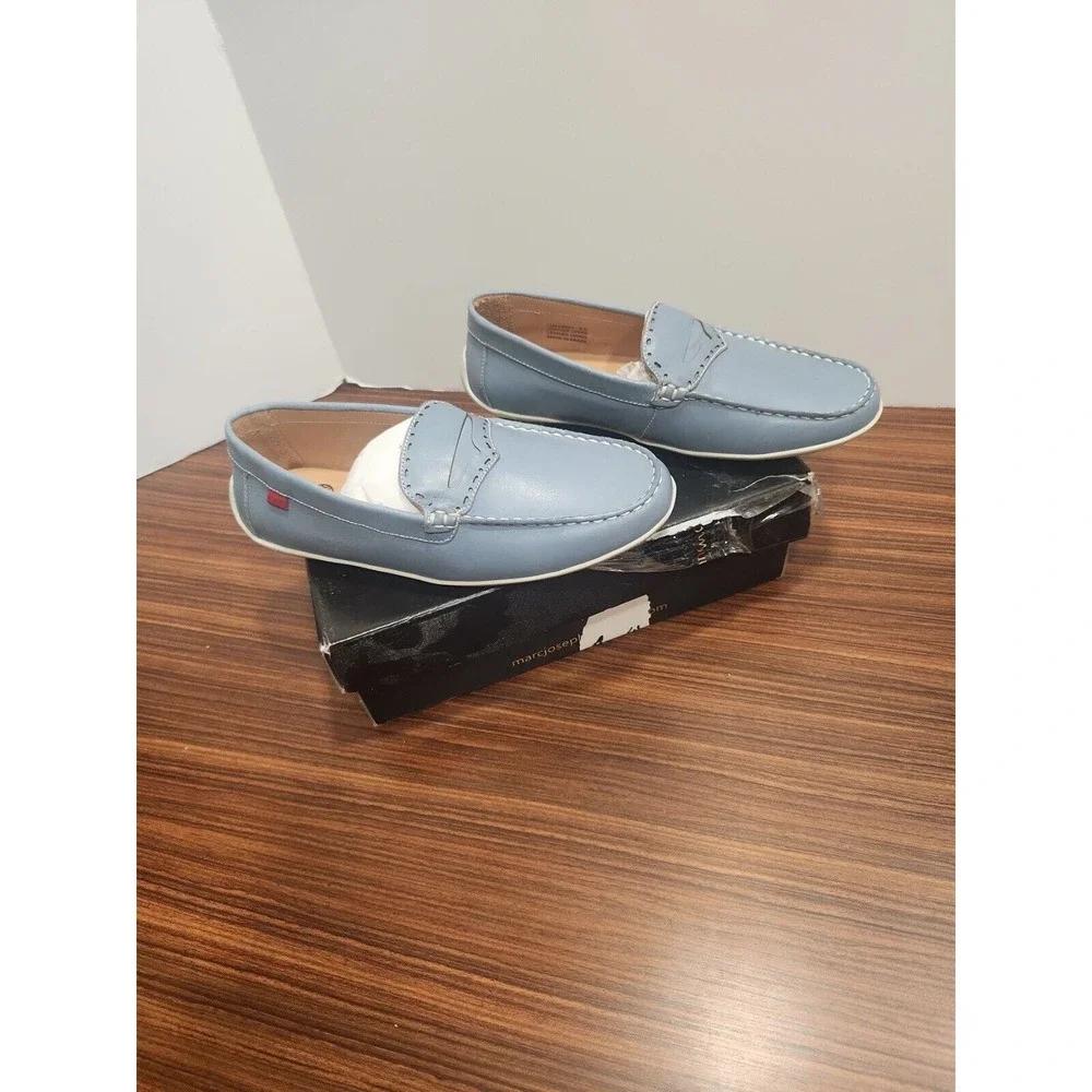 MARC JOSEPH NEW YORK Leather Driving Loafer Penny 4.5 Womens Kid MJ18024-POWBLUN